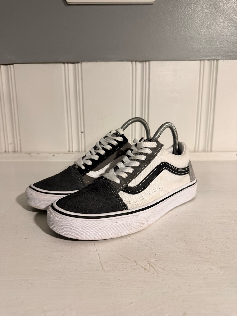 Vans Black and White Low-Top Skate Sneakers